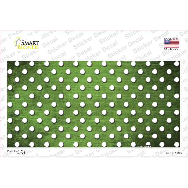 LP-7388s-M Lime Green White Small Dots Oil Rubbed Novelty Sticker Decal, Medium
