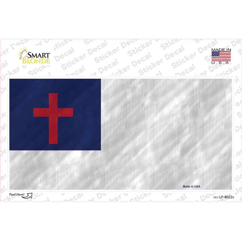 LP-8022s-M Christian Flag Novelty Sticker Decal, Medium