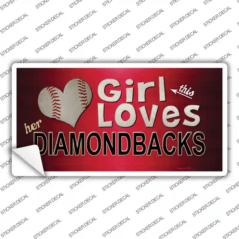 LP-8065s-S This Girl Loves Her Diamondbacks Novelty Sticker Decal, Small
