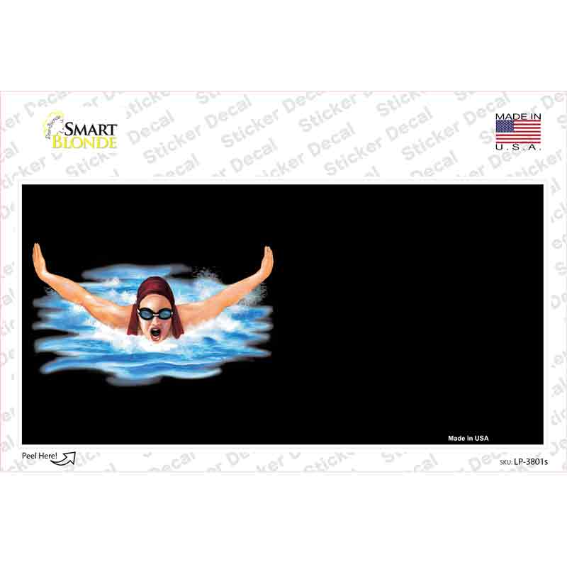 LP-3801s-M Female Swimmer Offset Novelty Sticker Decal, Medium