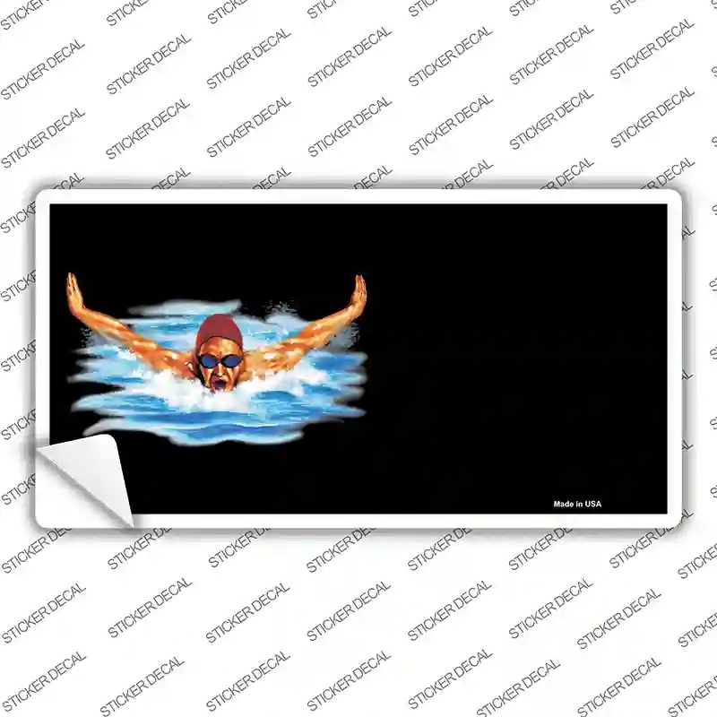 LP-3802s-S Male Swimmer Offset Novelty Sticker Decal, Small