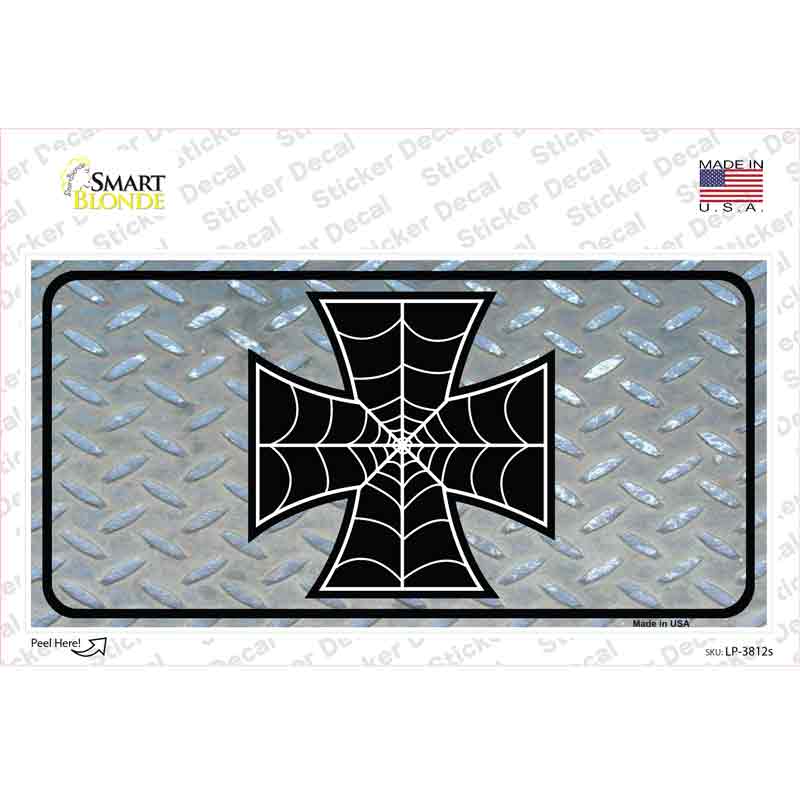 LP-3812s-M Maltese Cross Spider Web Novelty Sticker Decal, Medium