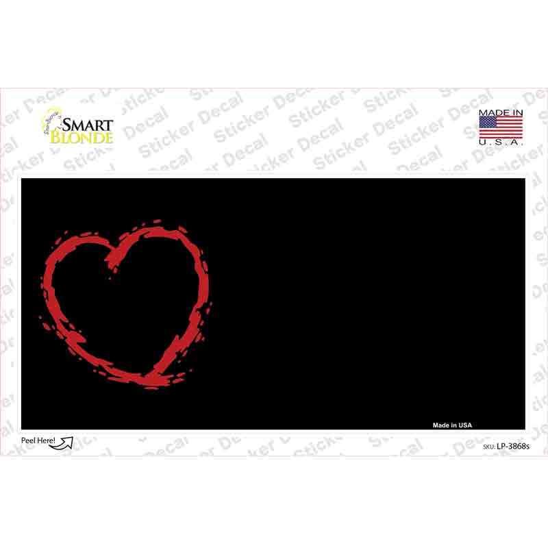 LP-3868s-M Heart Offset Novelty Sticker Decal, Medium