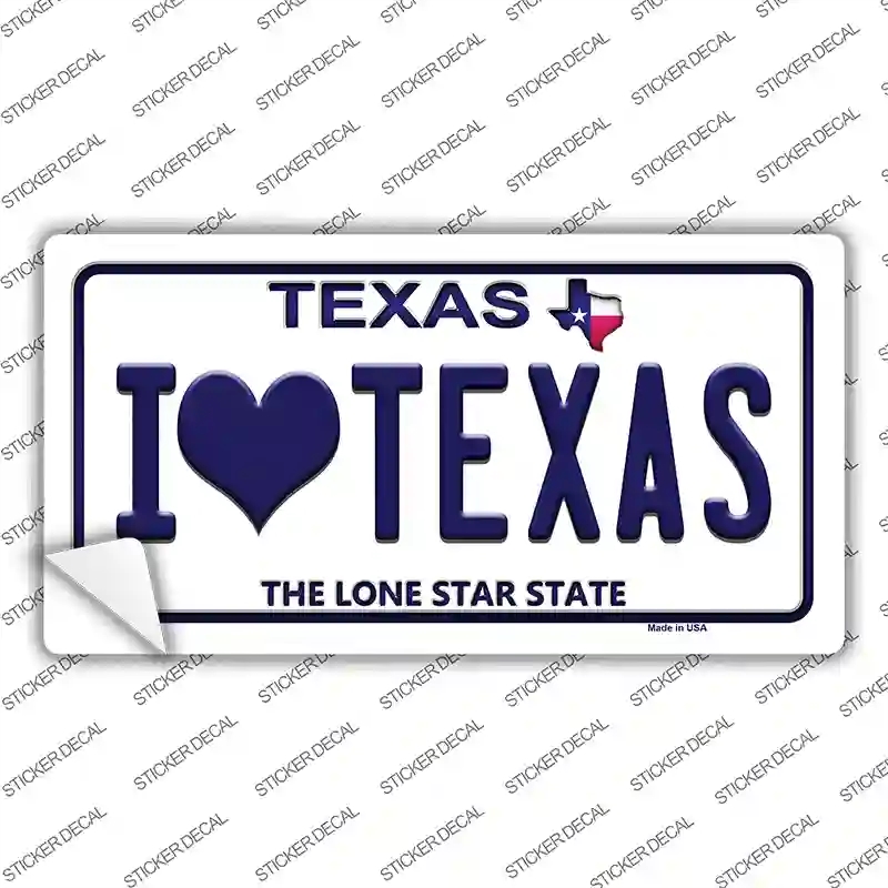 LP-9362s-S I Love Texas Novelty Sticker Decal, Small