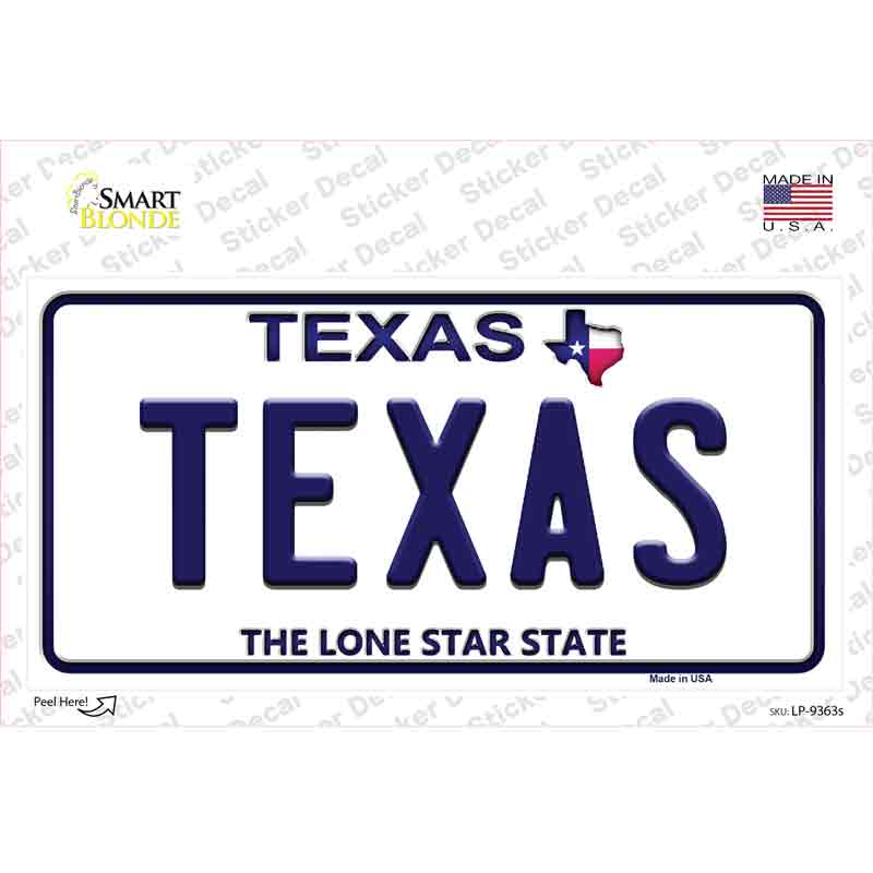 LP-9363s-M Texas Novelty Sticker Decal, Medium