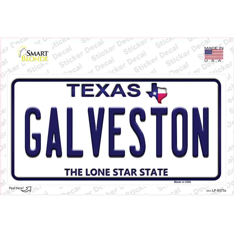 LP-9375s-M Galveston Texas Novelty Sticker Decal, Medium