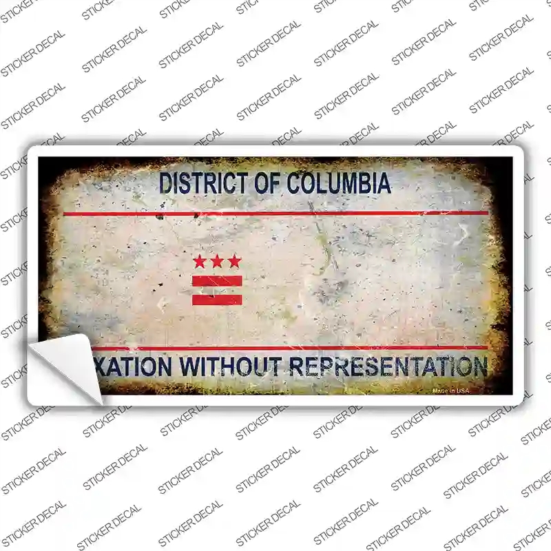 LP-8518s-L District of Columbia Rusty State Novelty Sticker Decal, Large