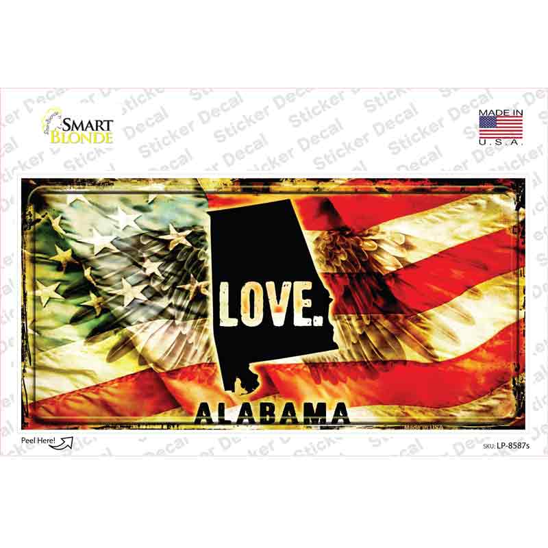 LP-8587s-M Alabama Love Novelty Sticker Decal, Medium