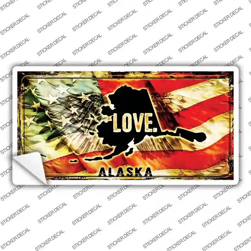 LP-8588s-XL Alaska Love Novelty Sticker Decal, Extra Large