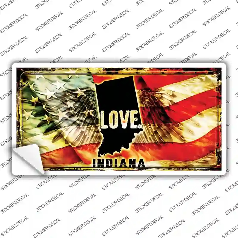 LP-8600s-L Indiana Love Novelty Sticker Decal, Large