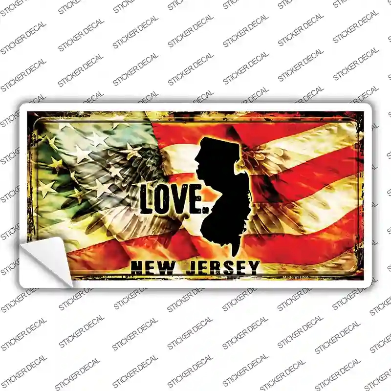 LP-8616s-XL   Jersey Love Novelty Sticker Decal, Extra Large