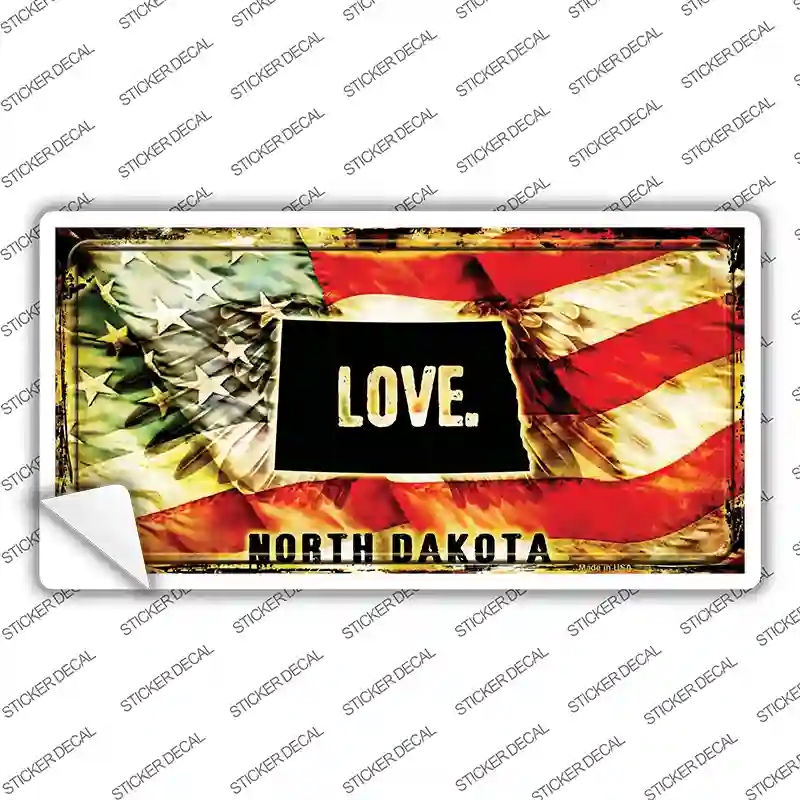 LP-8620s-XL North Dakota Love Novelty Sticker Decal, Extra Large