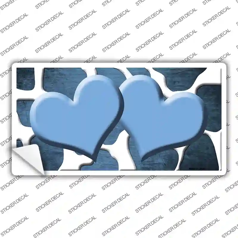 LP-7048s-L Light Blue White Hearts Giraffe Oil Rubbed Novelty Sticker Decal, Large