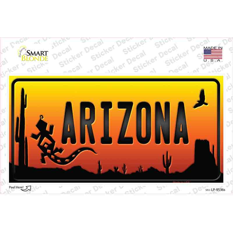LP-9536s-M Lizard Arizona Scenic Novelty Sticker Decal, Medium