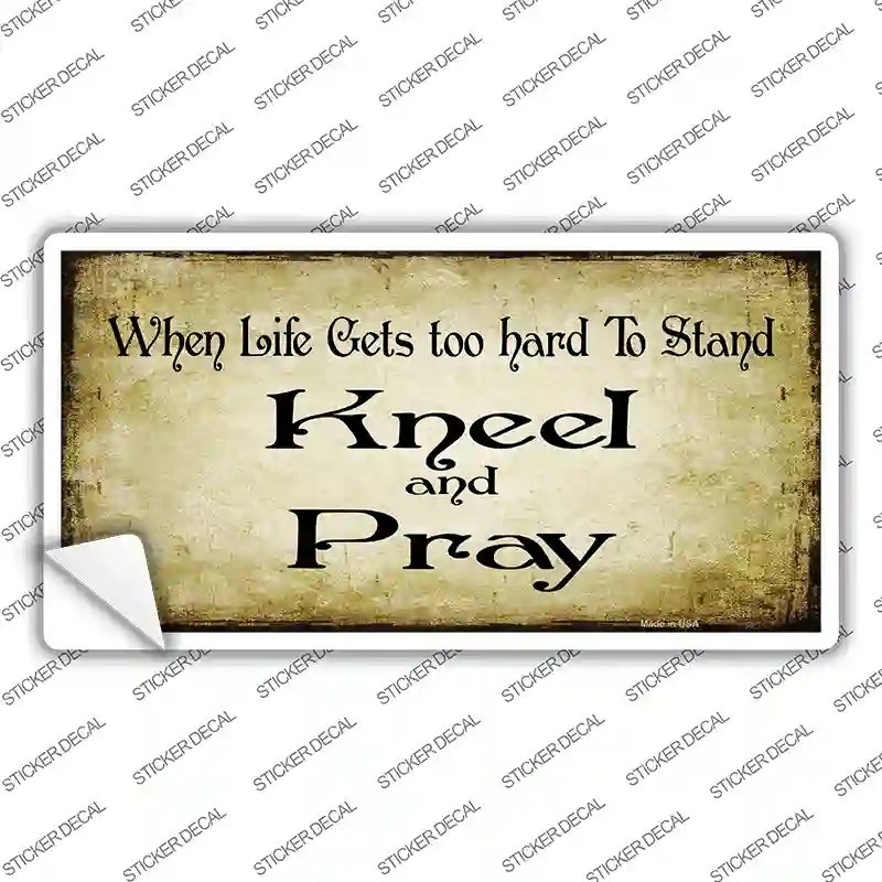 LP-9854s-S Kneel & Pray Novelty Sticker Decal, Small
