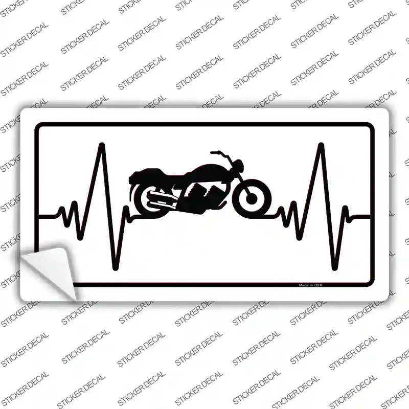 LP-13990s-S Motorcycle Heart Beat Novelty Sticker Decal, Small