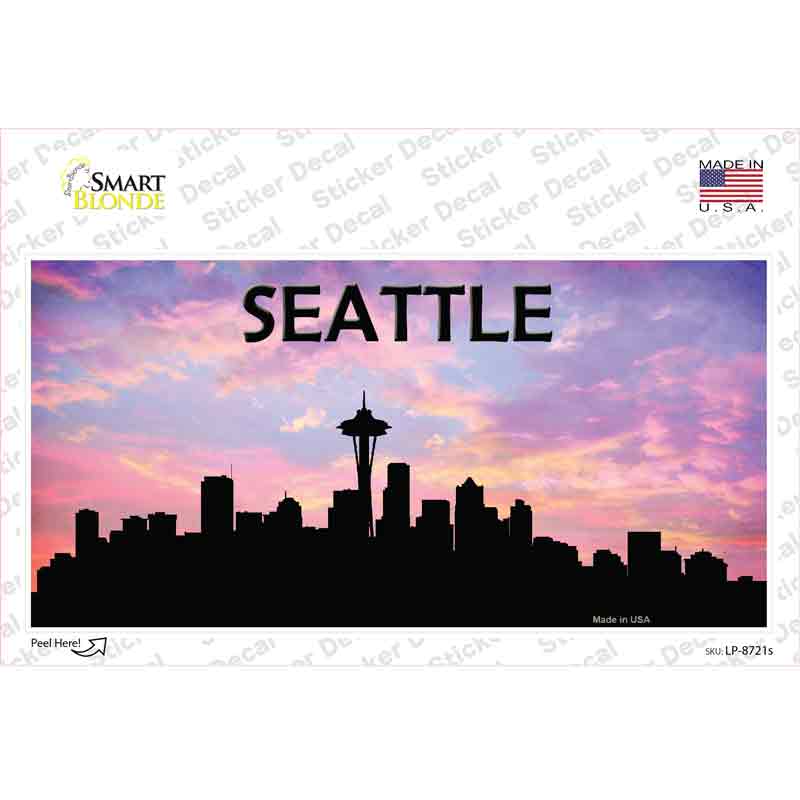 LP-8721s-M Seattle Silhouette Novelty Sticker Decal, Medium