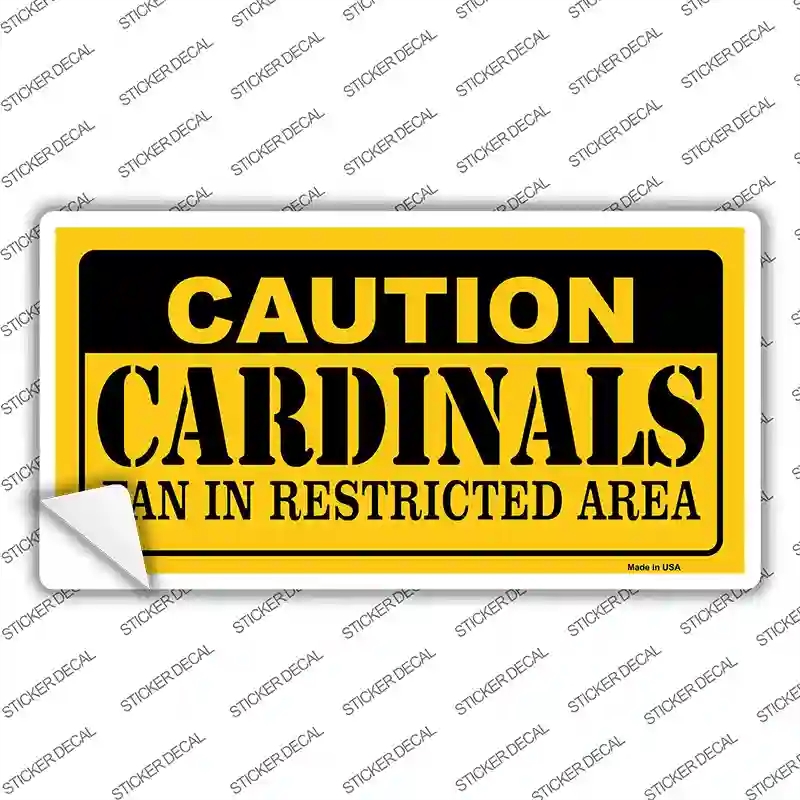 LP-2518s-L Caution Cardinals Novelty Sticker Decal, Large