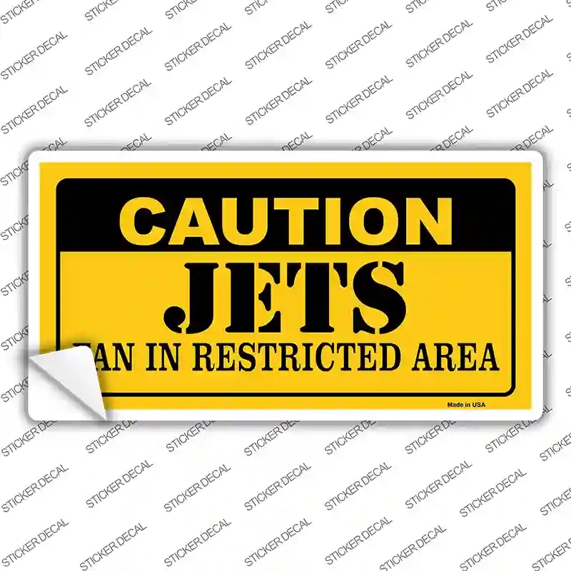 LP-2537s-XL Caution Jets Novelty Sticker Decal, Extra Large