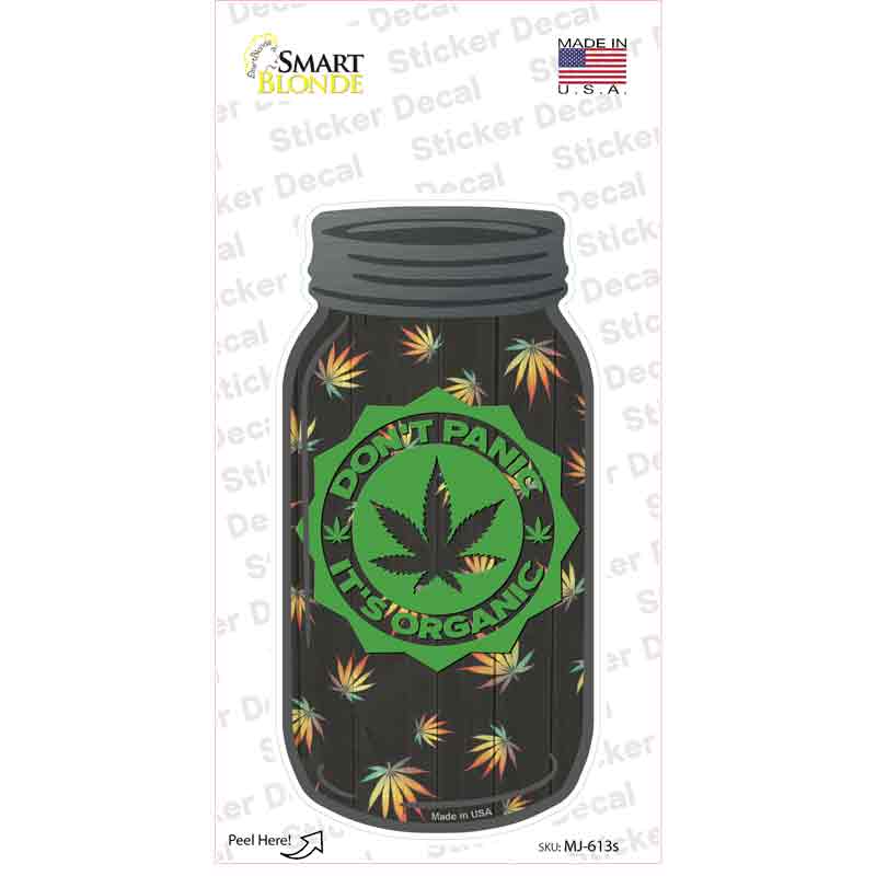 MJ-613s-M Dont Panic Its Organic Novelty Mason Jar Sticker Decal, Medium
