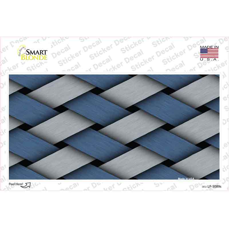 LP-5089s-M Weave Blue & Gray Novelty Sticker Decal, Medium