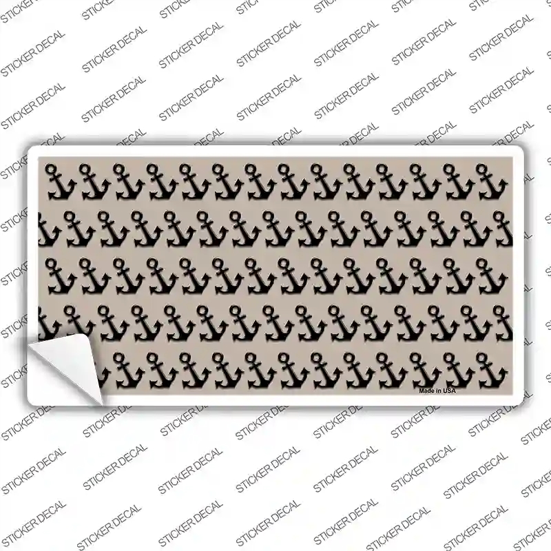 LP-5295s-S Tan Black Anchor Novelty Sticker Decal, Small
