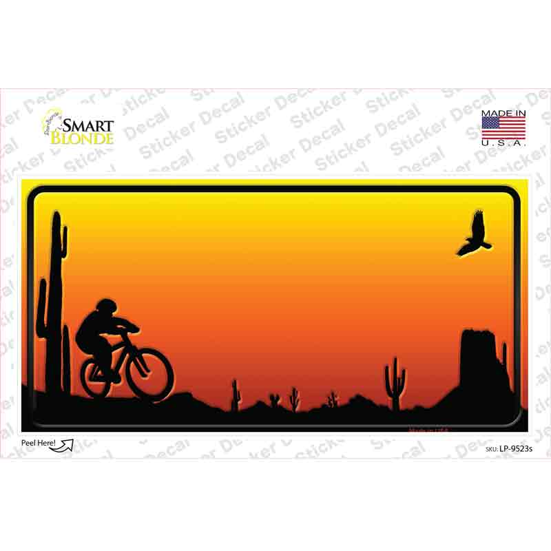 LP-9523s-M Biker Blank Scenic Novelty Sticker Decal, Medium