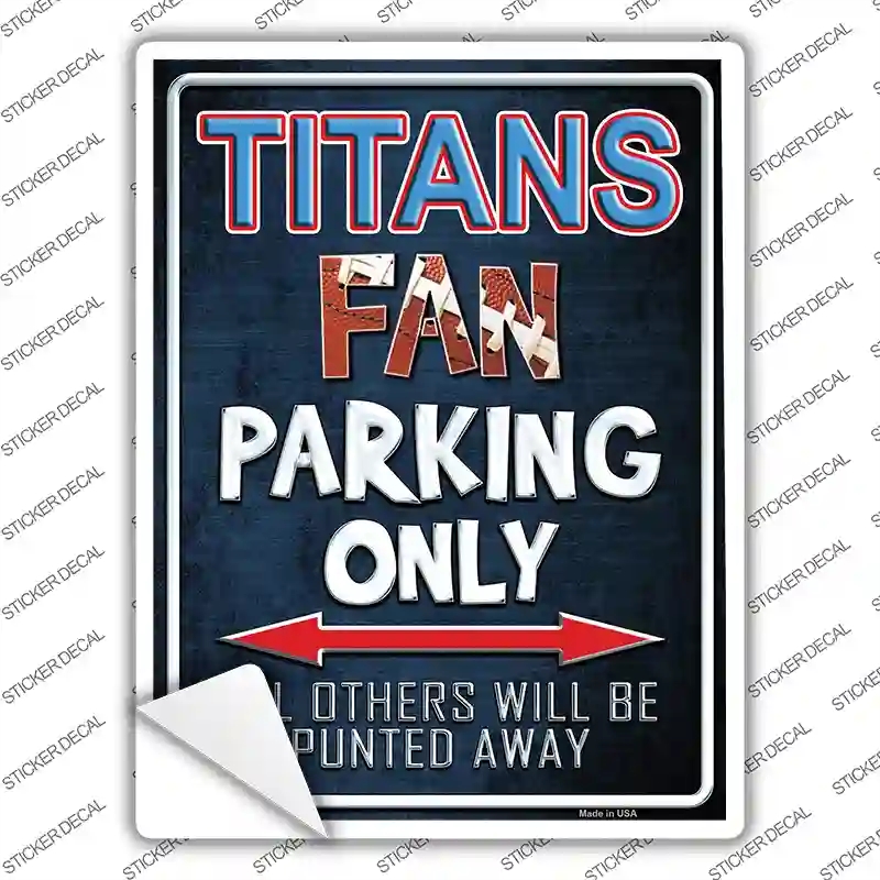P-2038s-L Titans Novelty Rectangle Sticker Decal, Large