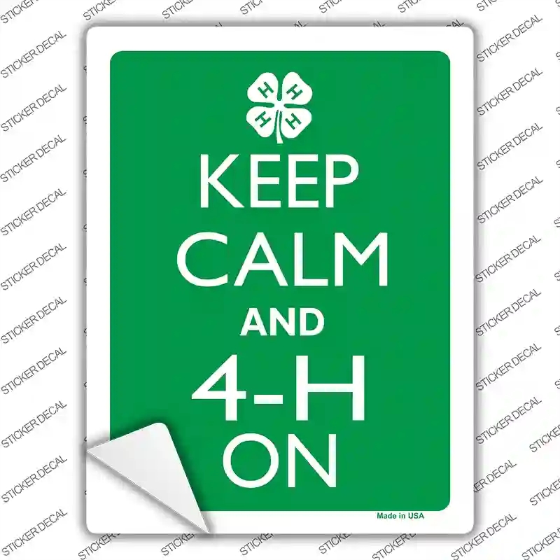 P-2134s-S Keep Calm & 4-H on Novelty Rectangle Sticker Decal, Small