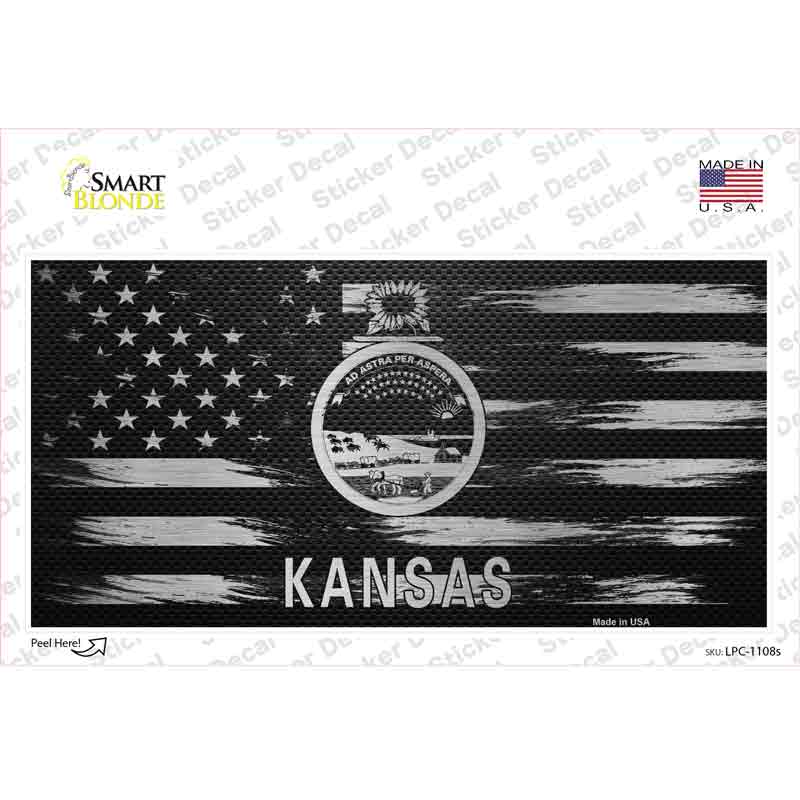 LPC-1108s-M Kansas Carbon Fiber Novelty Sticker Decal, Medium