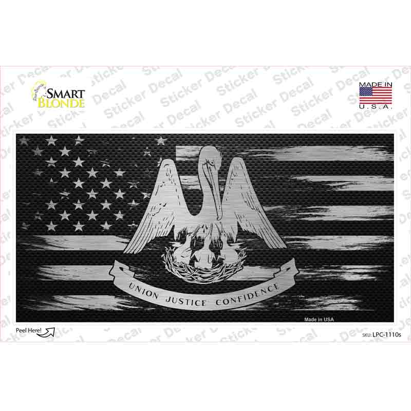 LPC-1110s-M Louisiana Carbon Fiber Novelty Sticker Decal, Medium