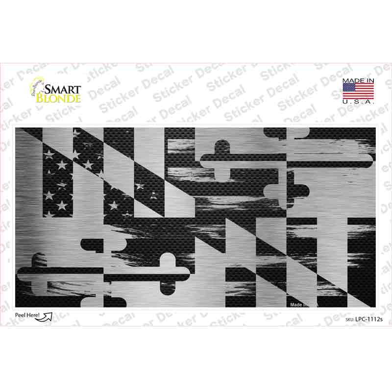 LPC-1112s-M Maryland Carbon Fiber Novelty Sticker Decal, Medium