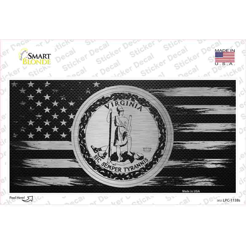LPC-1138s-M Virginia Carbon Fiber Novelty Sticker Decal, Medium
