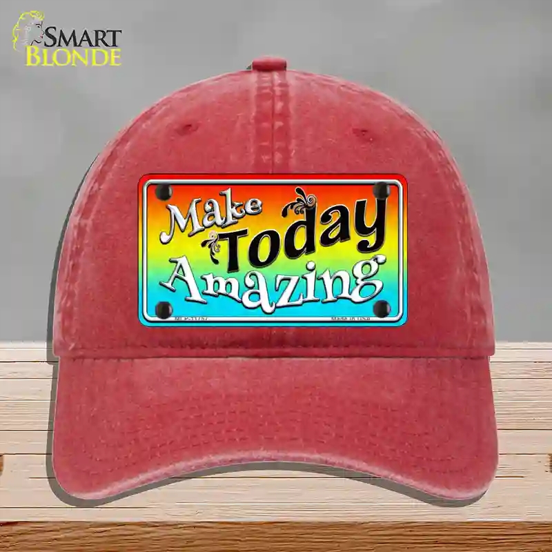 HAT13-MLP-11757 Make Today Amazing Novelty License Plate Hat, Unconstructed Cotton - Red