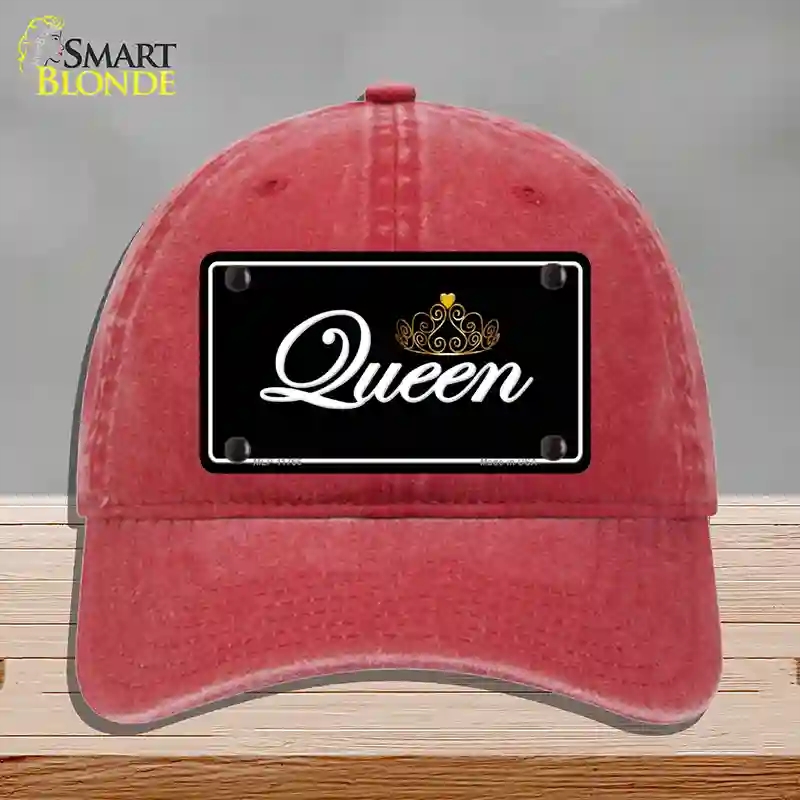HAT13-MLP-11766 Queen Novelty License Plate Hat, Unconstructed Cotton - Red