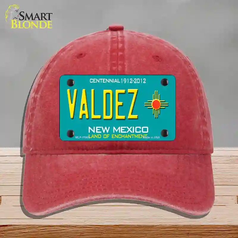 HAT13-MLP-11803 Valdez   Mexico Novelty License Plate Hat, Unconstructed Cotton - Red