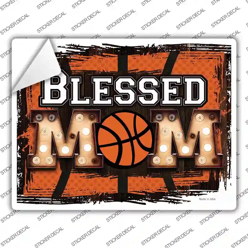 P-3961s-L Blessed Basketball Mom Novelty Rectangle Sticker Decal, Large