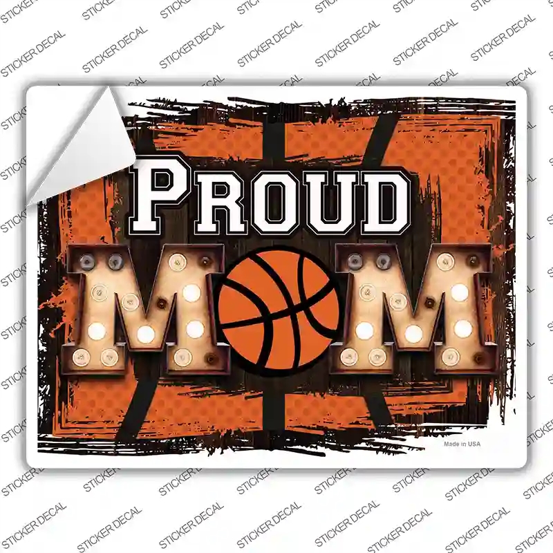 P-3962s-S Proud Basketball Mom Novelty Rectangle Sticker Decal, Small
