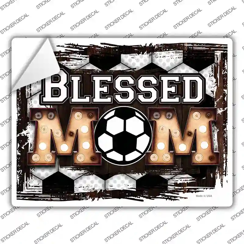 P-3965s-XL Blessed Soccer Mom Novelty Rectangle Sticker Decal, Extra Large