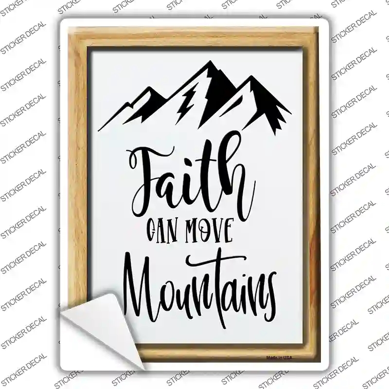P-4004s-XL Faith Can Move Mountains Novelty Rectangle Sticker Decal, Extra Large