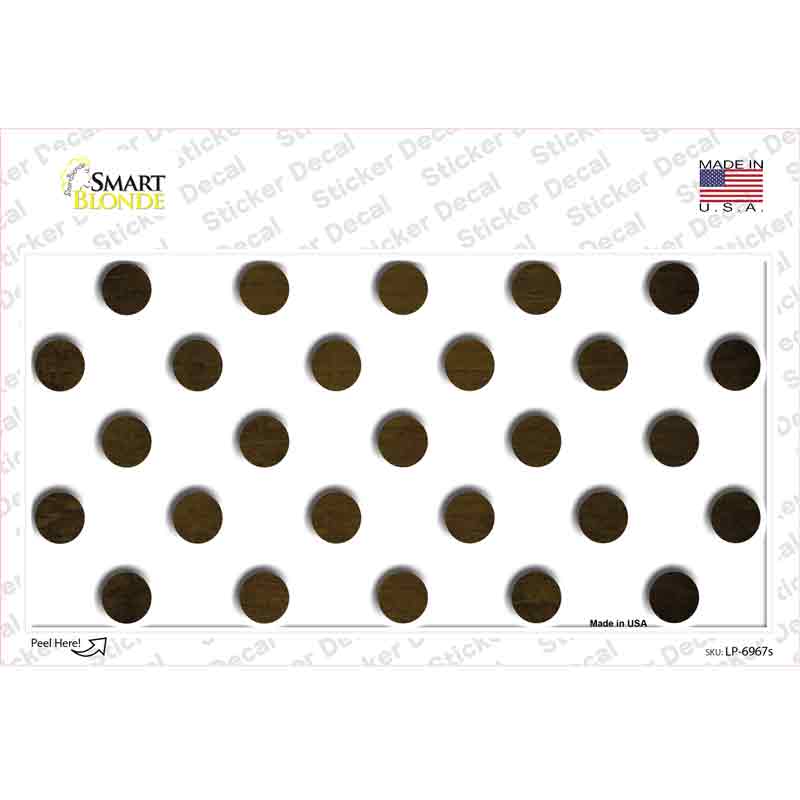 LP-6967s-M Brown White Dots Oil Rubbed Novelty Sticker Decal, Medium