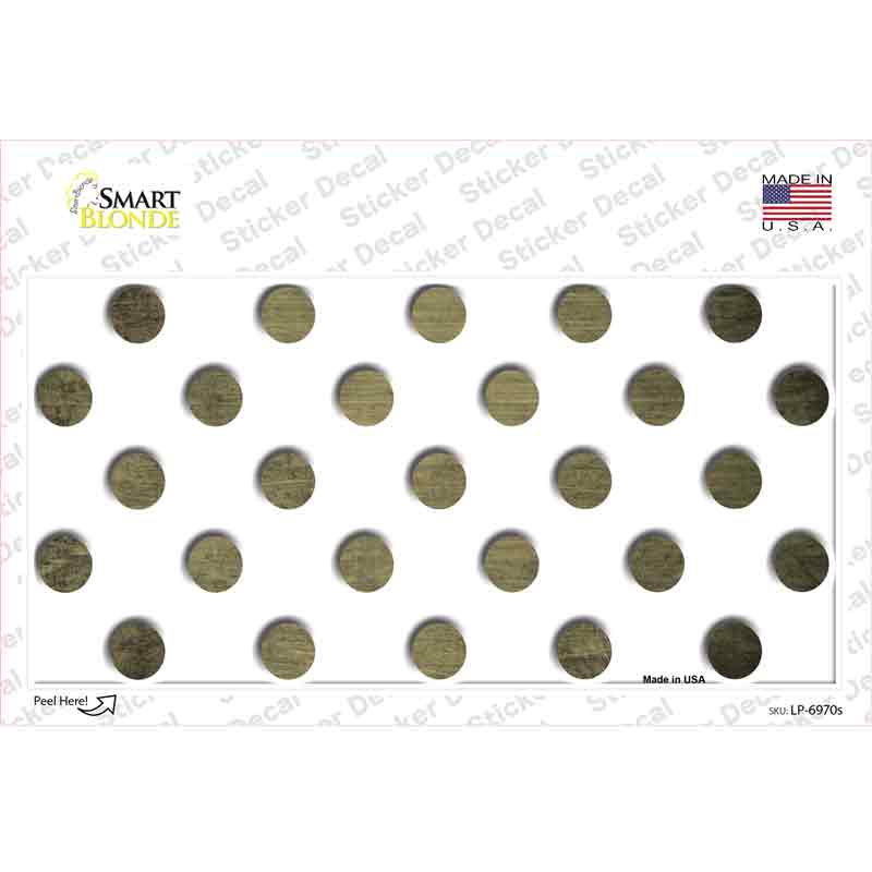 LP-6970s-M Gold White Dots Oil Rubbed Novelty Sticker Decal, Medium