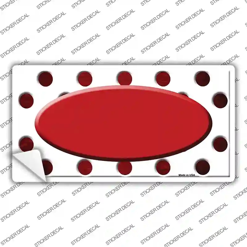 LP-6994s-S Red White Dots Oval Oil Rubbed Novelty Sticker Decal, Small