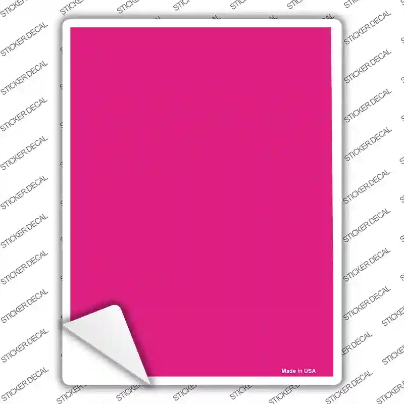 P-2175s-L Solid Hot Pink Novelty Rectangle Sticker Decal, Large