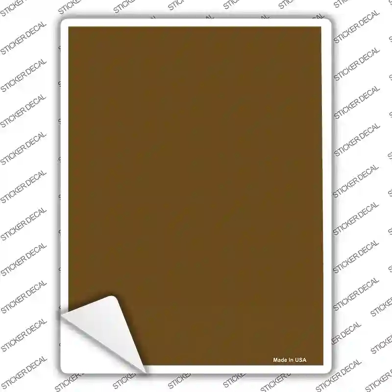 P-2183s-S Solid Brown Novelty Rectangle Sticker Decal, Small