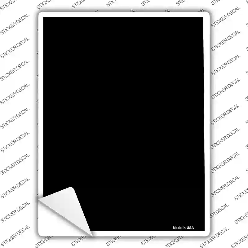 P-2185s-S Solid Black Novelty Rectangle Sticker Decal, Small