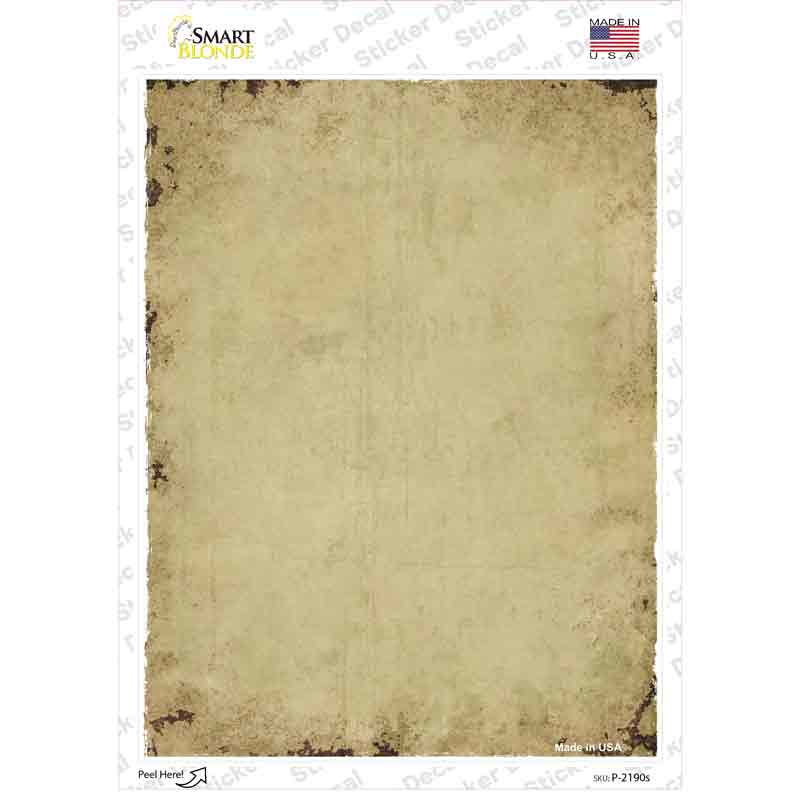 P-2190s-M Cream Torn Edge Novelty Rectangle Sticker Decal, Medium