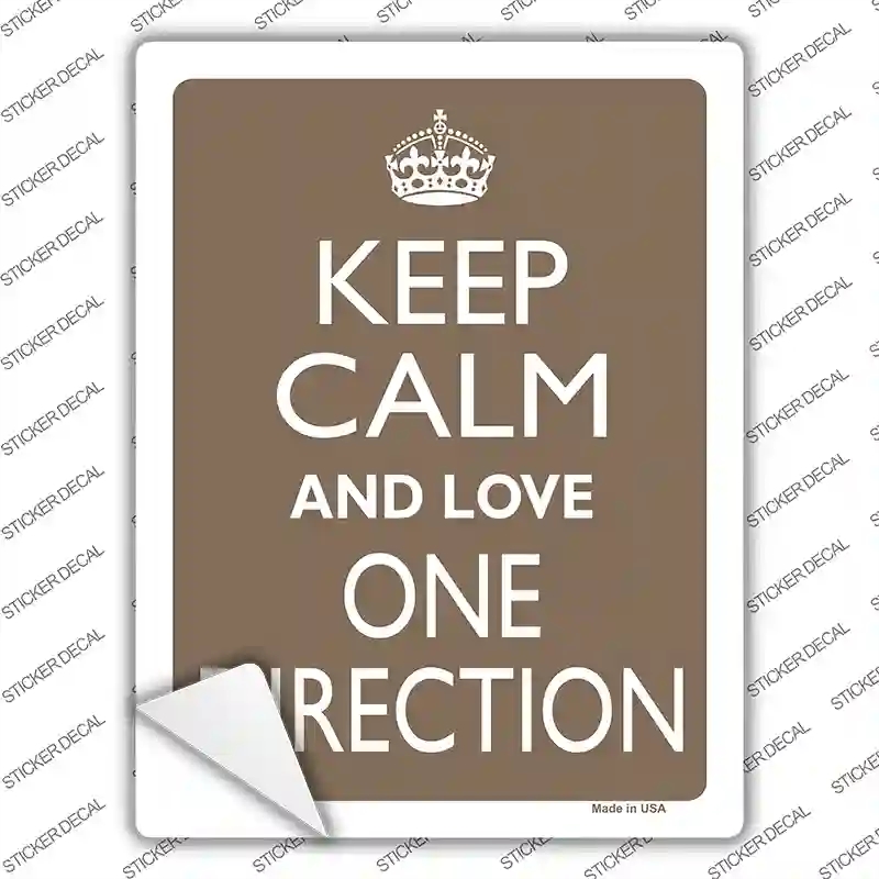 P-2227s-XL Keep Calm Love One Direction Novelty Rectangle Sticker Decal, Extra Large