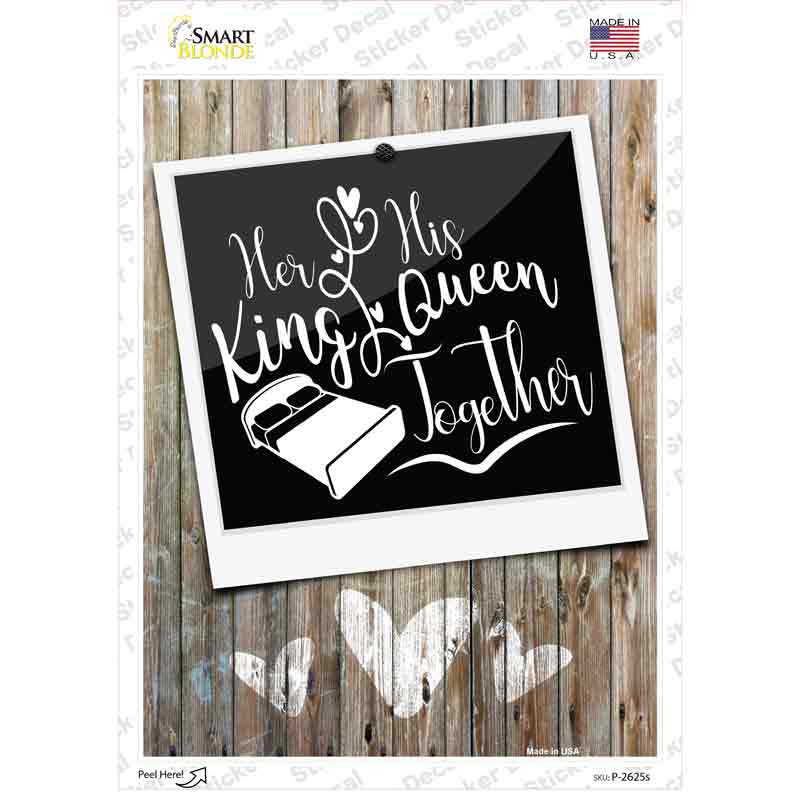 P-2625s-M King Queen Together Novelty Rectangular Sticker Decal, Medium