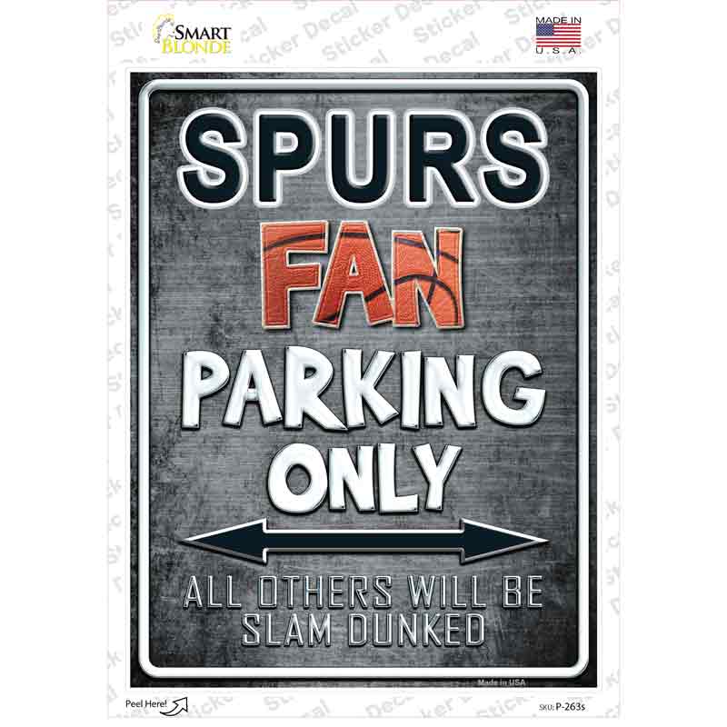 P-263s-M Spurs Novelty Rectangle Sticker Decal, Medium